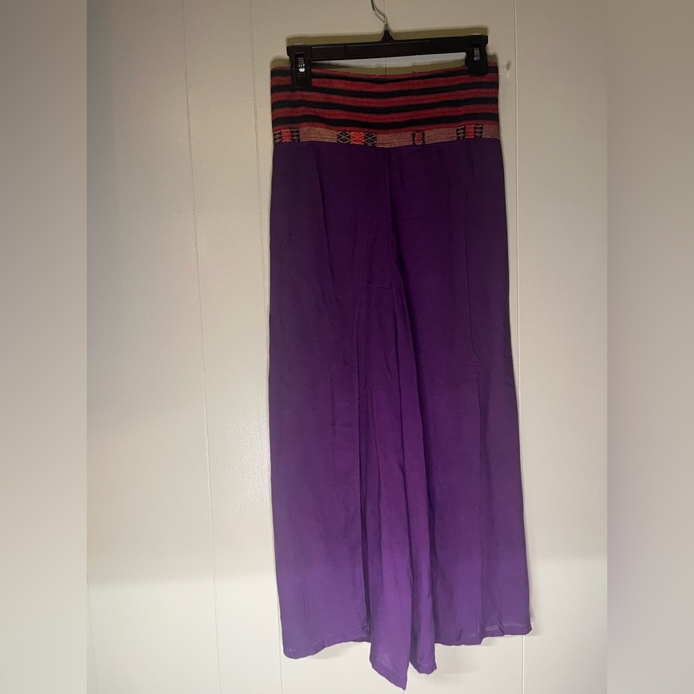 Boho Flowy Harem Pants With Elastic Waistband